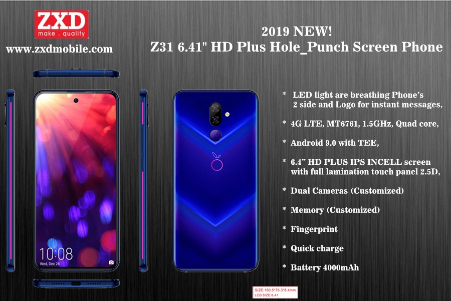 Z31  6.4” HD PLUS IPS INCELL screen with 4G